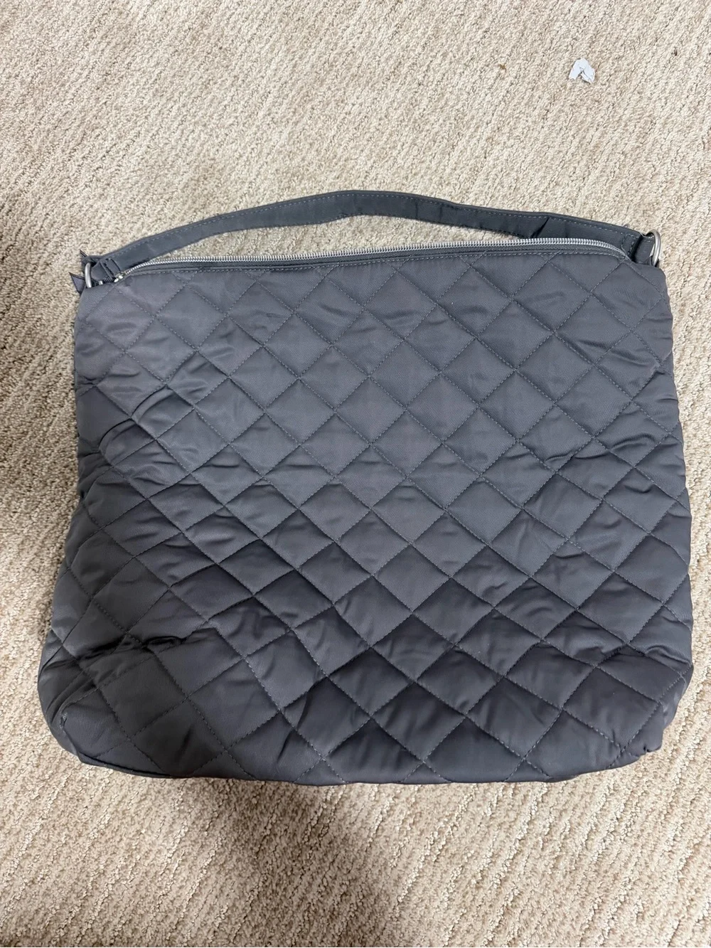 Vera Bradley Microfiber Bucket Crossbody - Carbon Gray